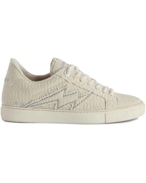 Zadig & Voltaire La Flash Glitter Trainers - Natural