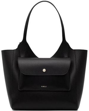 Furla Small Lea Leather Tote Bag - Black