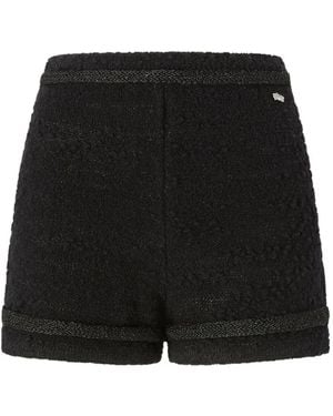 Genny Sequin-Embellished Tweed Shorts - Black