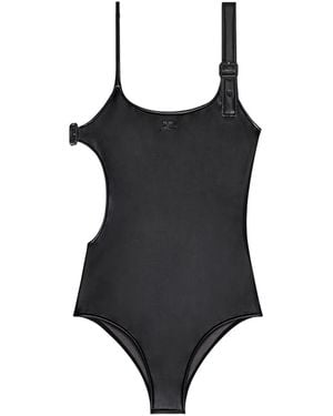 Courreges Maillot De Bain À Détail De Boucle - Noir