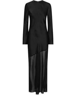 ROTATE BIRGER CHRISTENSEN Maxi Ls Slit Dress - Black