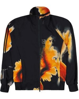 Y-3 Raglan-Sleeved Ink-Print Sport Jacket - Blue