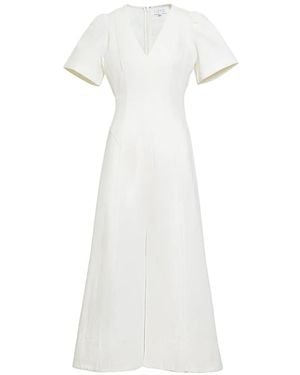 Tanya Taylor Renzo V-Neck Midi Dress - White