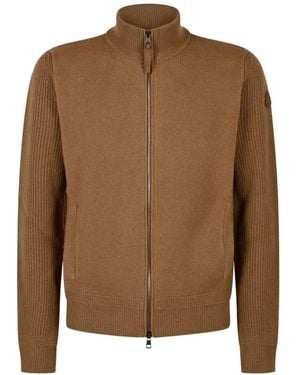 Moncler Cardigan Zippé À Col Montant - Brown