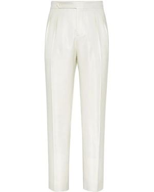 Brunello Cucinelli Tuxedo Trousers - White