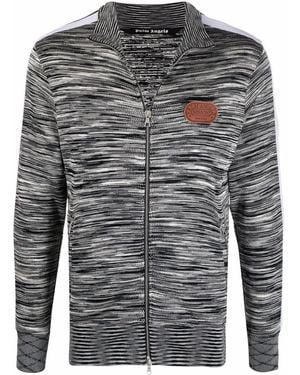 Palm Angels X Missoni Melange Knit Zip-front Track Jacket - Grey