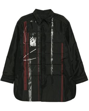 Yohji Yamamoto Graphic-Print Padded Jacket - Black