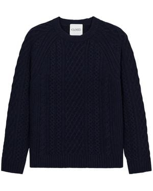 Closed Pullover Mit Zopfmuster - Blau