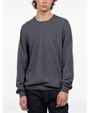 Gran Sasso Elbow-Patch Crew-Neck Jumper - Grey