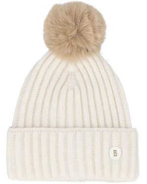Bogner Pompom Logo Hat - White