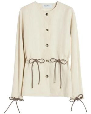 Max Mara Drawstring-Waist Jacket - White
