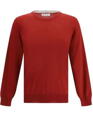 Brunello Cucinelli Maglione Girocollo - Rosso