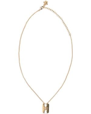 Versace Medusa-Plaque Necklace - White