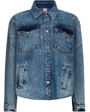 Liu Jo Rhinestone-Embellished Denim Jacket - Blue