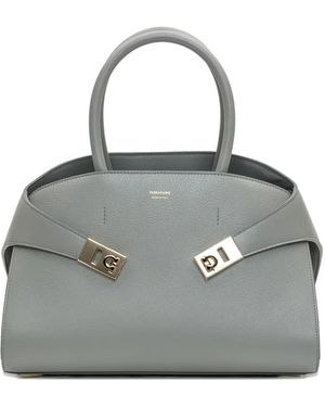 Ferragamo Hug Buckle-Detail Tote Bag - Grey