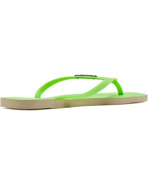 Havaianas Square Glitter-Strap Flip-Flops - Green