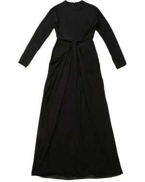 The Row Draped-Detail Maxi Dress - Black