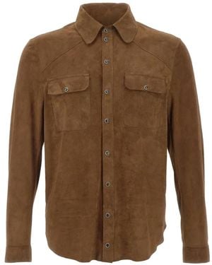 CONCEPT LEATHER Marc37 Napoli Leather Shirt - Brown