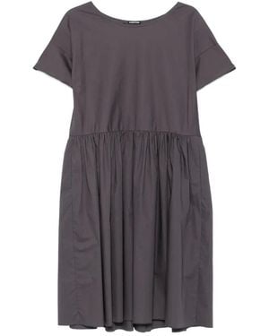Susanne Bommer Gathered-Waist Short-Sleeve Dress - Purple