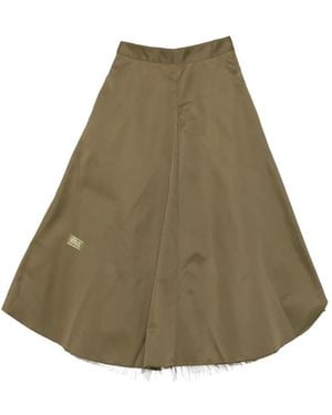 Song For The Mute Frayed-Edge A-Line Midi Skirt - Natural