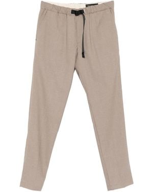 White Sand Drawstring Buckle Trousers - Natural