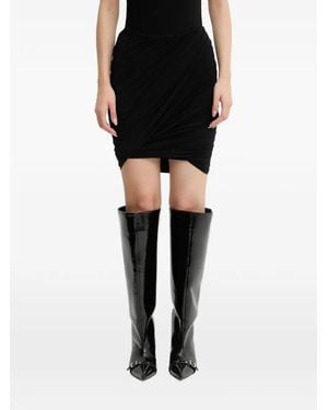 Rick Owens Luna draped mini skirt - Negro