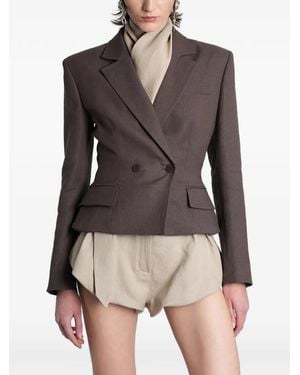 Magda Butrym Double-Breasted Notched-Lapel Jacket - Gray