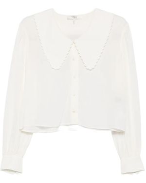 Chloé Scalloped Peter Pan Collar Blouse - White