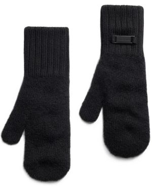 Canada Goose Logo-Plaque Knitted Mittens - Black