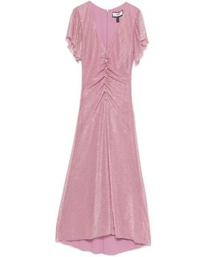 Nissa Ruched Midi Dress - Pink