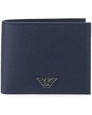 Emporio Armani Logo-Plaque Bifold Wallet - Blue