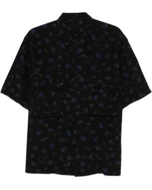 Sacai Floral-Detail Pocket Shirt - Black