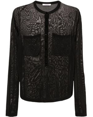 Dorothee Schumacher Semi-Sheer Fine-Knit Top - Black