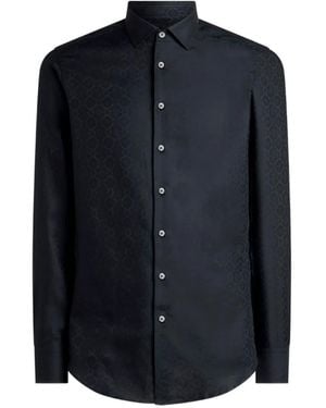 Etro Jacquard Cotton Shirt With Medallion Pattern - Blue