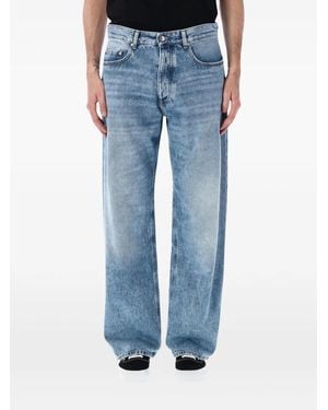ICON DENIM Will Star-Embroidered Washed Jeans - Blue