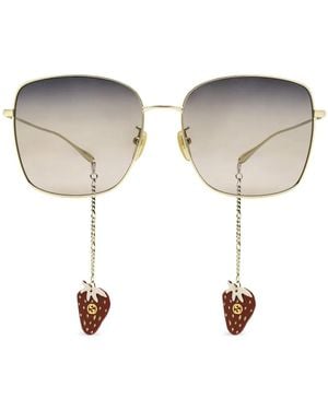 Gucci Logo-Engraved Sunglasses - Pink