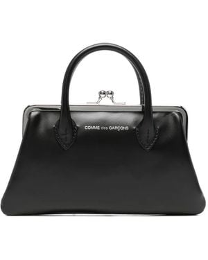 Comme des Garçons Logo-Print Kiss-Lock Wallet - Black