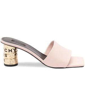 Givenchy Tape Heeled Leather Sandals - Pink