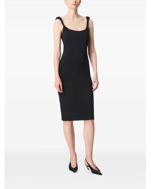 Another Tomorrow Twist-Strap Midi Dress - Black