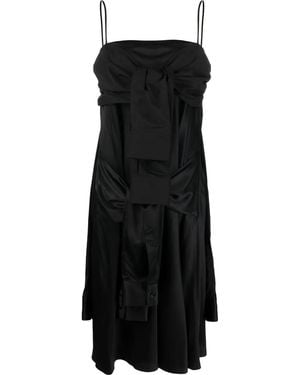 MM6 by Maison Margiela Knot-Detail Cotton Dress - Black