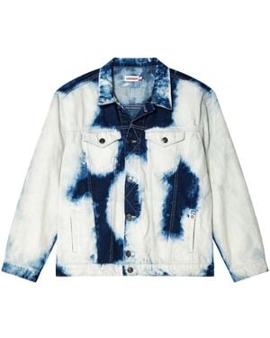 Charles Jeffrey Bleached-Effect Denim Jacket - Blue