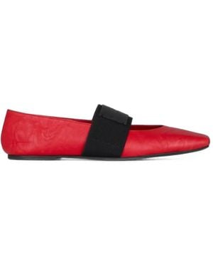 Givenchy Sliced Square Ballerinas Aus Strukturiertem Leder - Rot