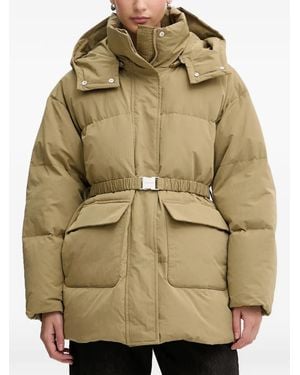 Miss Sixty Hooded Belted Coat - Natural
