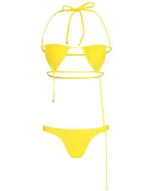 Amir Slama Tie-Fastening Cutout Bikini - Yellow