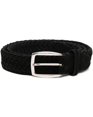 Brioni Nubuck Braided Belt - Black