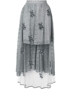 Stella McCartney Embellished Lace High-low Skirt - Grey