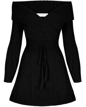 Violante Nessi Victoire Off-The-Shoulder Mini Dress - Black
