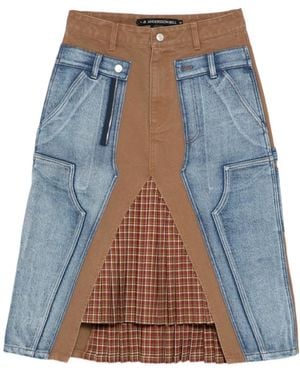 ANDERSSON BELL Carpenter Deconstructed Pleats Skirt - Blue