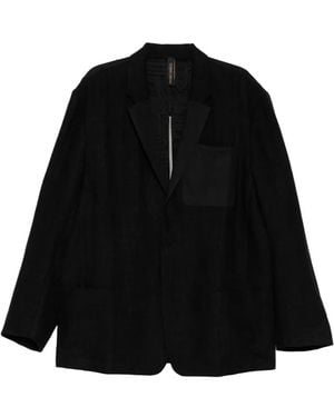 Giovanni Cavagna Linen Single-Breasted Jacket - Black
