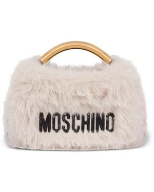 Moschino Logo-Embroidered Tote Bag - White